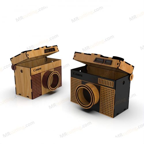 camera flower and gift box laser cutting